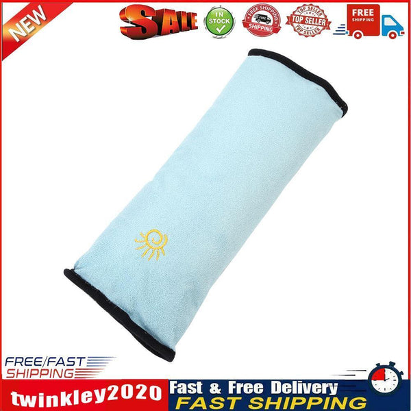 Plush Car Seat Belt Cover Breathable Kids Seatbelt Shoulder Pad (Sky Blue) Newly