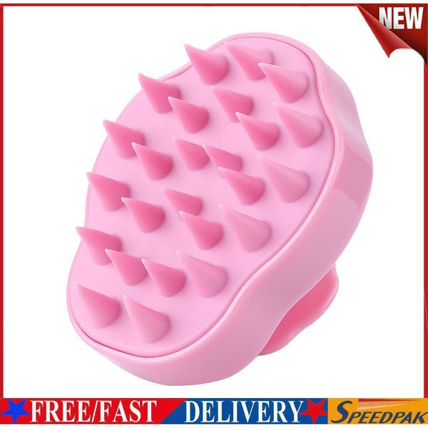 Silicone Scalp Massage Shampoo Brush Body Brush Hair Comb (Pink) #F