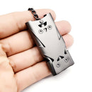 Three-Pipe Keychain Whistle EDC High Decibel Emergency Whistles (Gray) Newly