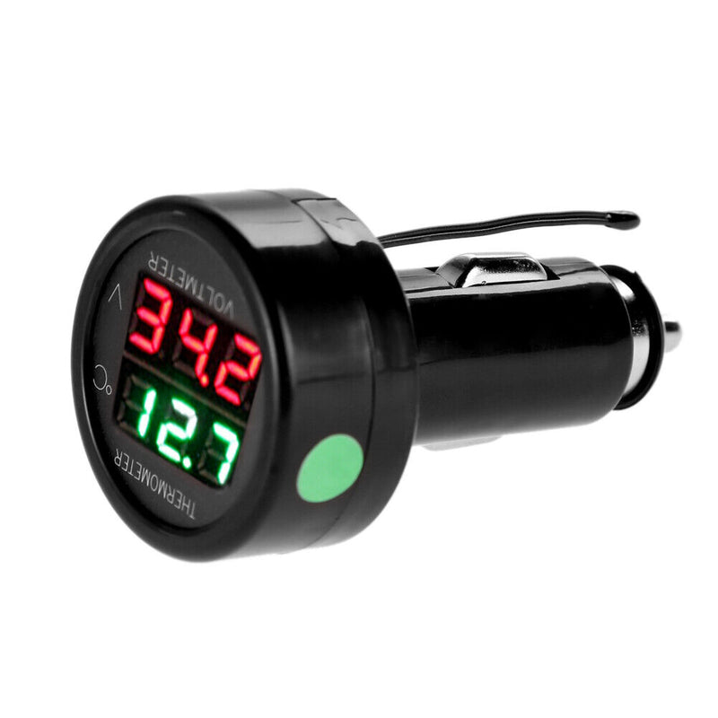 Digital Voltmeter Thermometer Monitor for Car SUV RV Truck Boat (Red+Blue)