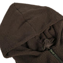 Women Thicken Fleece Winter Jacket Hooded Zipper Overcoat(Coffee)(XXXL)