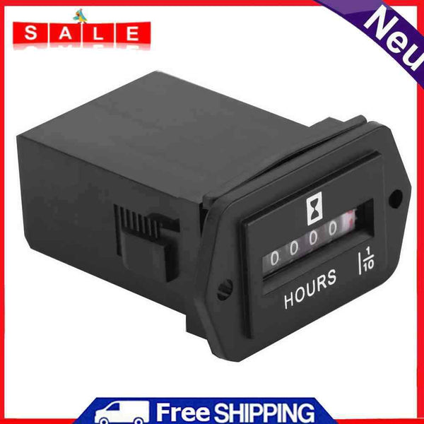 HM002 Mechanical Hour Meter Rectangular Hourmeter for 6-80V DC Power Equipment