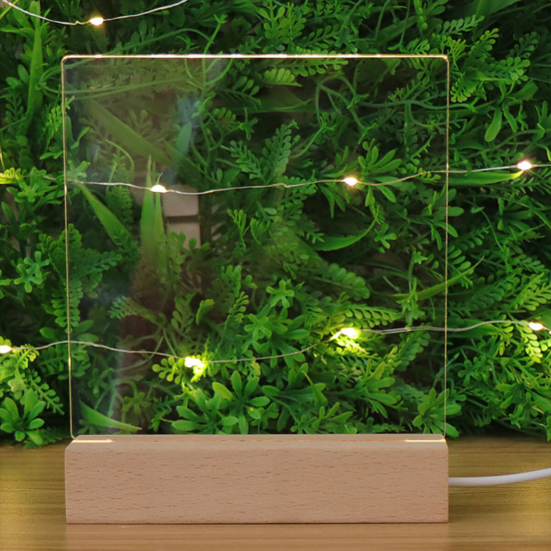 LED Wood Display Base-Rectangle Acrylic Light Plate Base for Acrylic Light Plate