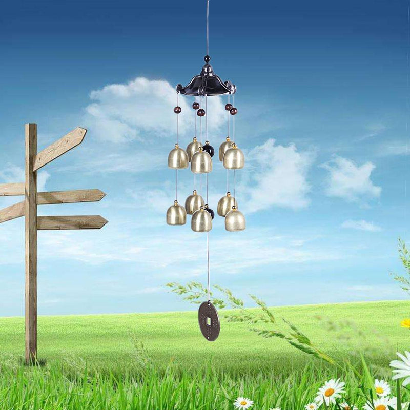 Metal 10 Bells Copper Wind Chime Garden Yard Hanging Decor Gift