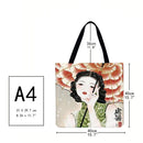 #A Retro beauty solar term Printed Shoulder Shopping Casual Large Tote Handbag