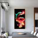Colorful Dragon Oil Paint By Numbers Kits DIY Handpainted on Canvas Picture
