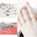 Wedding Engagement Hollow triangle Simplicity Jewelry Open Ring Joint Ring Ring