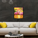 5D DIY Round Diamond Painting Three Pink Birds Cross Stitch Mosaic Bead Art K