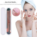 4pcs Practical Blackhead Remover Beauty Squeeze Tools Spots Acne Needle Kit