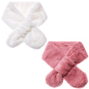 Gift Winter Solid Color Kids Scarf Neck warmer Comfortable Imitation Rabbit Fur