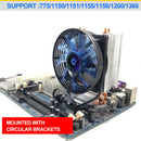 120mm 2 Heat Pipes CPU Cooler Cooling Fans Heatsink for LGA 775 1155 1156 Newly