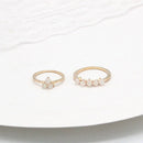 Ring Women Girls Crystal Geometric Ring Set Opening Finger Ring Bohemian