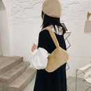 Animal Pattern Underarm Bag Women Mini Plush Shoulder Handbags Purse (3)