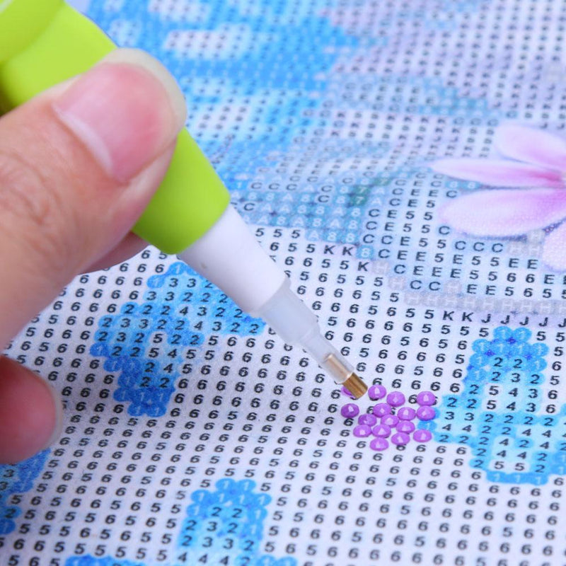5D DIY Diamond Painting Cross Stitch 1 Head Point Drill Pen with Light(Frog