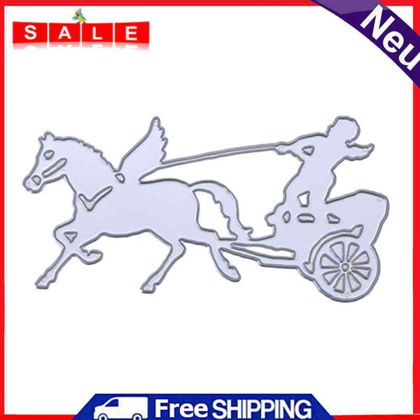 Unique Horse Pattern Metal Punching DIY CO2 Steel Stencil Running Transported