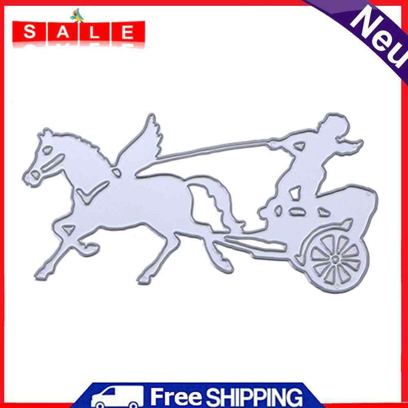 Unique Horse Pattern Metal Punching DIY CO2 Steel Stencil Running Transported
