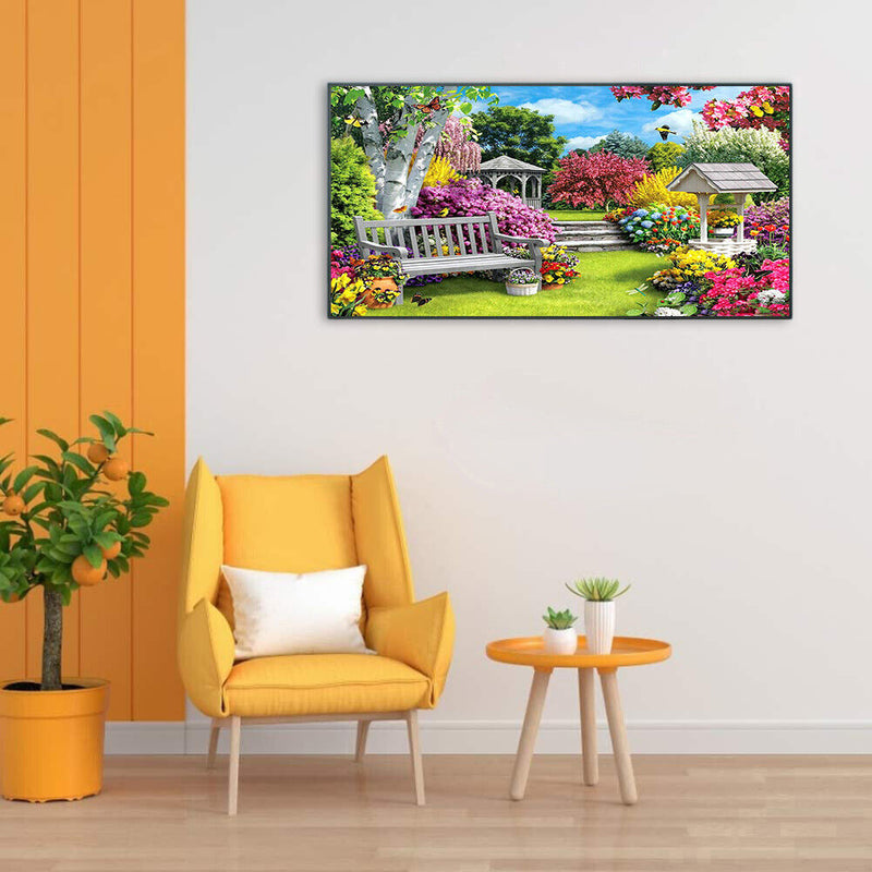 Garden Oil Paint By Numbers Kit Frameless Drawing Picture Wall Decor Art Craf