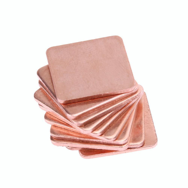 20pcs/Lot 15*15mm 1.2mm 1.5mm 1.8mm 2mm DIY Copper Shim Thermal Pad Cooler