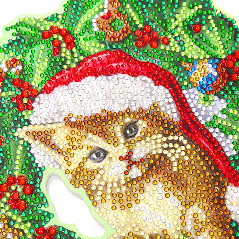 Embroidery Mosaic 5D Diamond Painting Wreath DIY Flower Garland Wall Room Dec