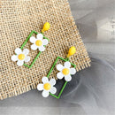 Fashion Flower Women Jewelry Daisy Long Earrings Dangle Earrings Drop Earrings