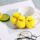 Real Mink Fur Ball Chick Duck Charm Phone Purse Pendant Chain V9T9 Key 5cm E5P4