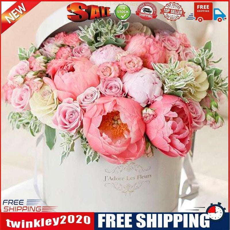Rhinestone Diamond Painting 5D DIY Pink Flowers Full Round Drill Picture