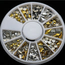 12 Style Metal Rivet Round Nail Art Decorations DIY Nail Decals Ornaments
