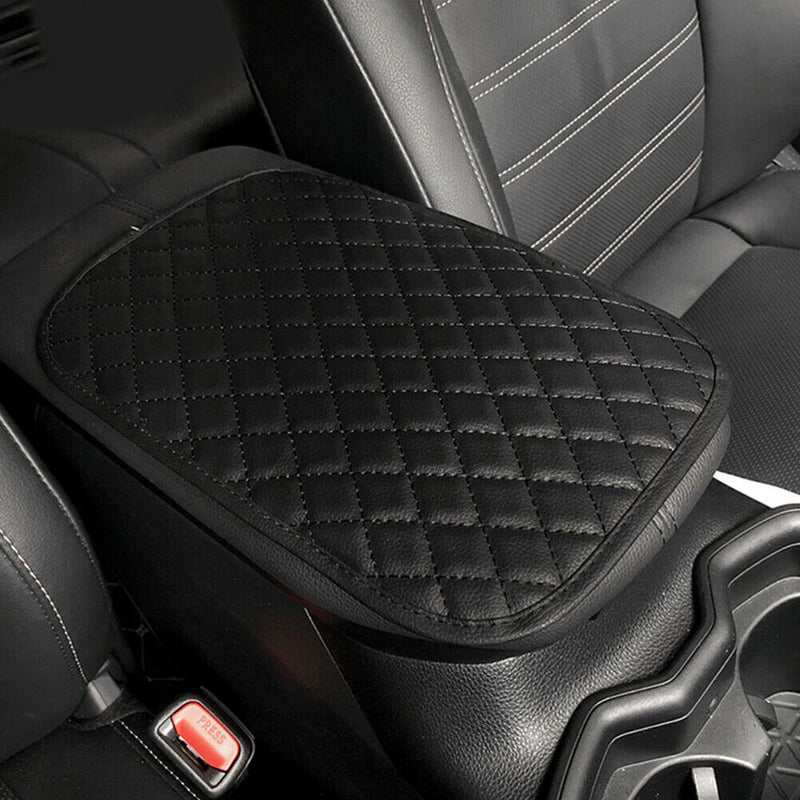 Car Armrests Storage Box Cover Pad Mat Anti-slip with Back Elastic Strap Newly