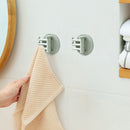 Bathroom Wall Hanging Rotatable 3 Hooks Adhesive Bracket Holder (Green) Newly