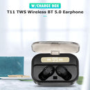 T10B TWS Wireless BT5.0 In-ear Stereo Earphones with LED Display Charging Case