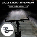 E-Bike LED Headlight 36V 48V 60V Electric Bicycle Scooter Horn Front Light