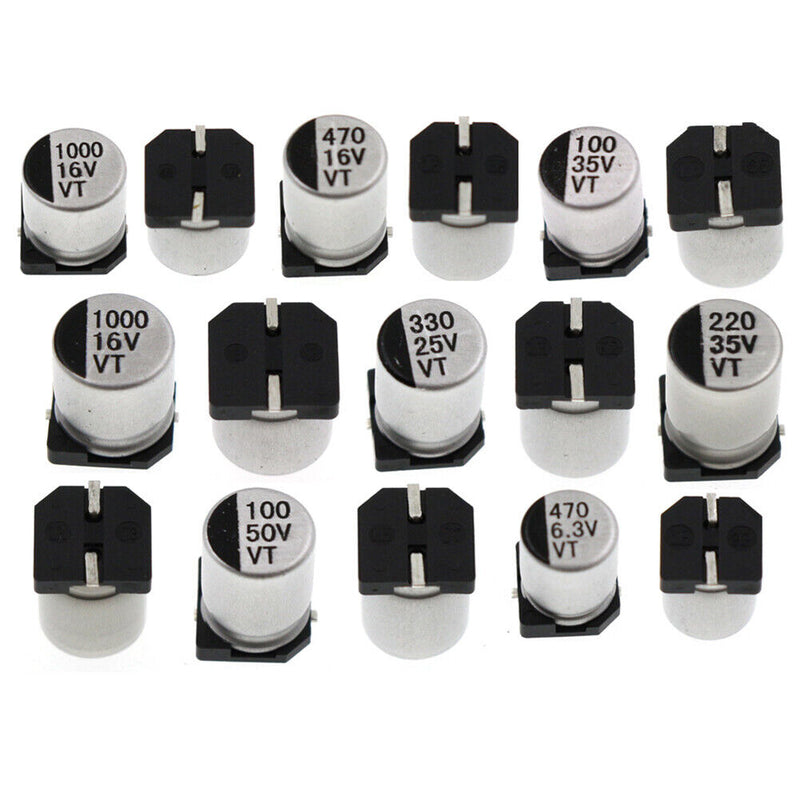 400pcs 1uF - 1000uF 6.3V-50V 24 Values SMD Aluminum Electrolytic Capacitors Kit