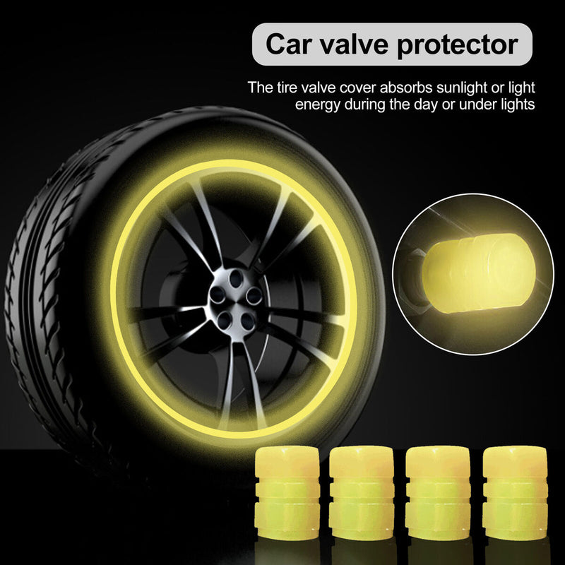 4pcs Tire Valve Caps Illuminated Tire Air Cap Universal Wheel Cover for Bicycles