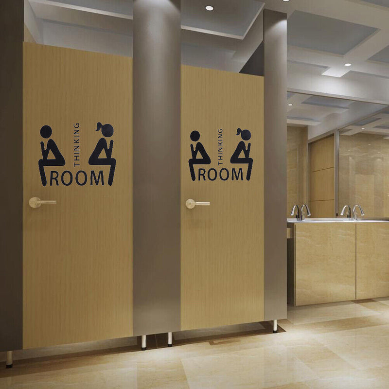 Thinking Room Toilet Paste Wc Door Sign Removable Toilet Wall Stickers Newly