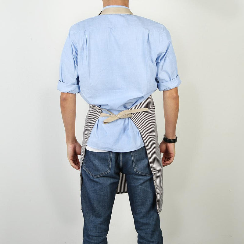 Stripes Apron Adjustable Cotton Canvas Cooking Kitchen Home Restaurant Pina