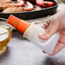 Silicone Oil Bottle with BBQ Grill Oil Brush Baking Kitchen Tools (Orange)
