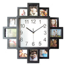 2-in-1 Plastic Multi Photo Frame Wall Clock, Living Room Wall Hanging