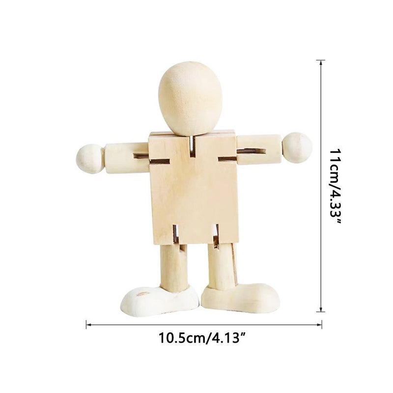 DIY Home Decoration Joint Wooden Puppet Deformation puppet White Embryo Robot