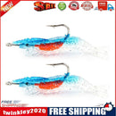 2pcs 6cm 3g Simulation Shrimp Lure Fishing Baits w/ Hook Crankbait (Blue)