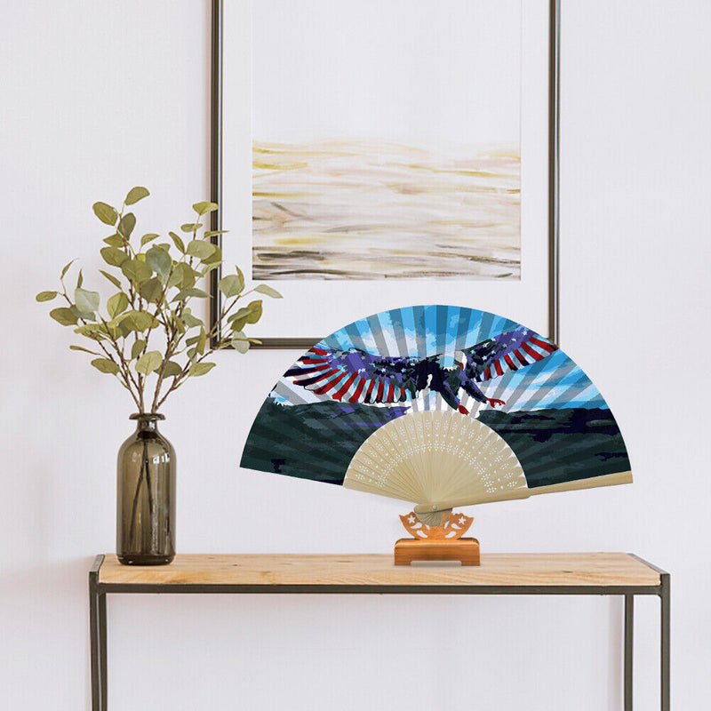 Independence Day Eagle Oil Paint Folding Fan By Numbers DIY Digital Oil Paint