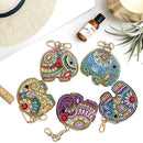 5pcs DIY Elephant Full Drill Special Shaped Diamond Painting Key Chain Keyrings
