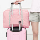 Solid Color Waterproof Foldable Travel Bags Portable Luggage Bag (Pink) Newly