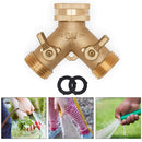 Garden Hose Connector Tap Outlet Splitter Brass 2 Way Adapter with Washers