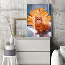 Orange Cat 5D DIY Full Round Drill Diamond Painting Rhinestone Handmade Cra