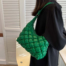 Fashion Women Quilted Rhombic Pattern Shoulder Bag Leather Female Solid Clutch
