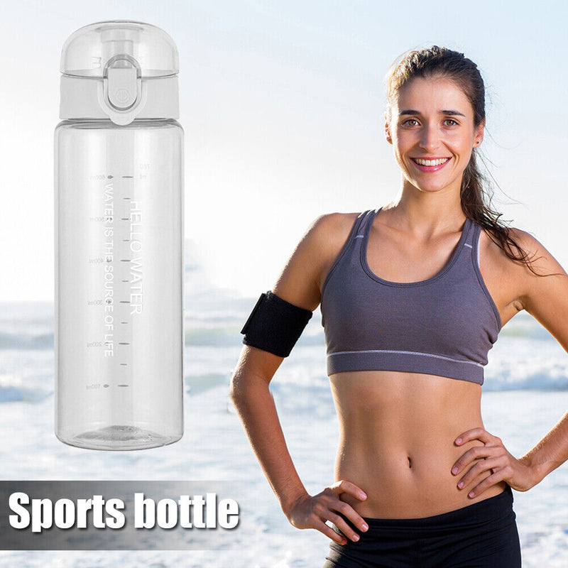 780ml Water Bottle for Drinking Portable Sport Cup Kitchen Tools (White)