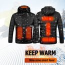 Smart Heated Jackets Winter Warm Thermal Outdoor Electric 9 Heated Hooded Coat