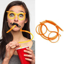 Novelty Eyeglasses Drinking Straw for Kids Birthday Party Supplies (Orange)