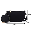 Retro Women Pure Color Alligator Pattern 2pcs Composite Bags Crossbody Bag Purse
