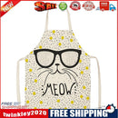 Kitchen Linen Apron Cat in Glasses Print Home Restaurant Cooking Baking Bib